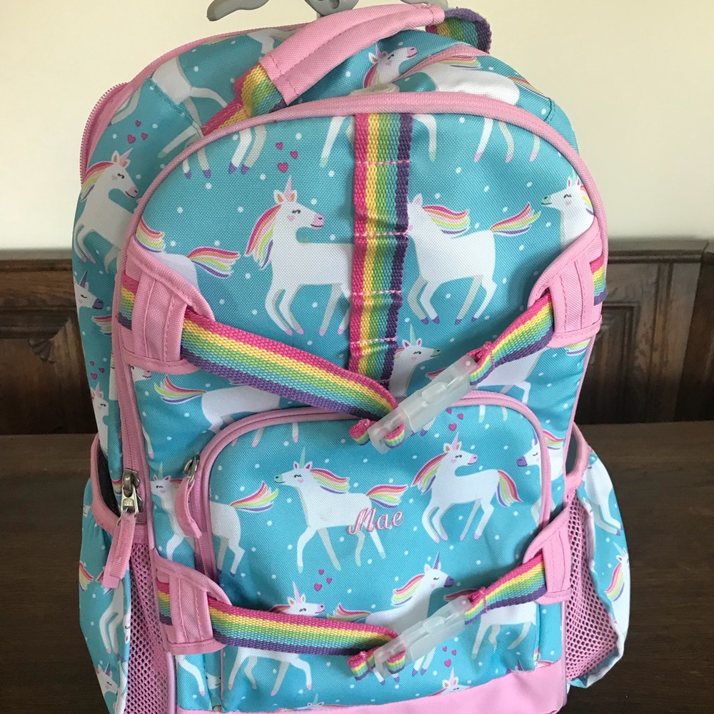 Pottery barn unicorn rolling backpack